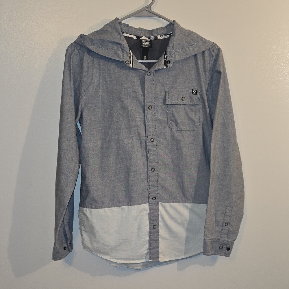 Shaun White Blue and White Button-Up Shirt